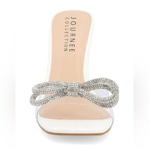 ⭐️ Journee Collection Silver Embellished Bow Heels